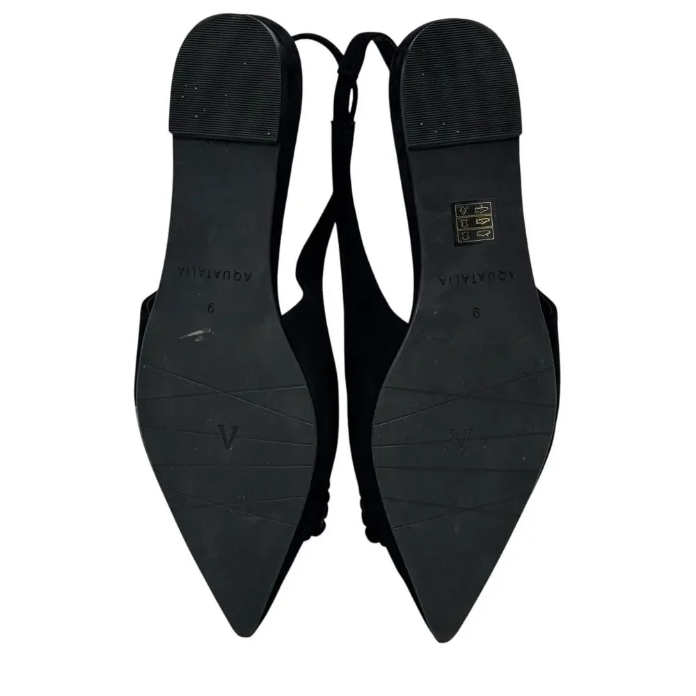 Aquatalia Women's Suede Pointed Toe Buckle Slingback Size 9 - Picture 6 of 9